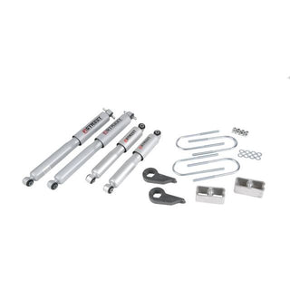 BELLTECH 635SP LOWERING KITS  Front And Rear Complete Kit W/ Street Performance Shocks 1982-1997 Chevrolet S10/S15 Pickup Blazer (4WD) 1 in. to 3 in. F/2 in. R drop 91-93 Typhoon/Syclone 1 in. or 2 in. F/2 in. R drop W/ Street Performance Shocks
