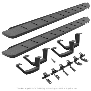 RB10 Running Boards with Brackets, 2 Pairs Drop Steps Kit - Double Cab