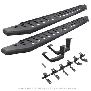 Go Rhino 6949274810PC - RB20 Running Boards With Mounting Brackets & 1 Pair Of Drop Steps Kit - Textured Black