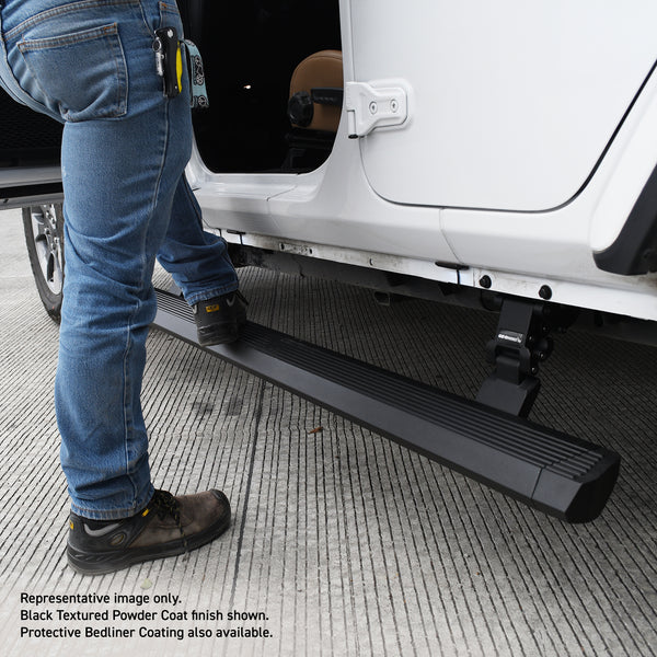 Go Rhino 20451687T - E1 Electric Running Boards With Mounting Brackets - Protective Bedliner Coating