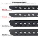 Go Rhino 6963068020PC - RB30 Running Boards With Mounting Brackets & 2 Pairs Of Drops Steps Kit - Textured Black