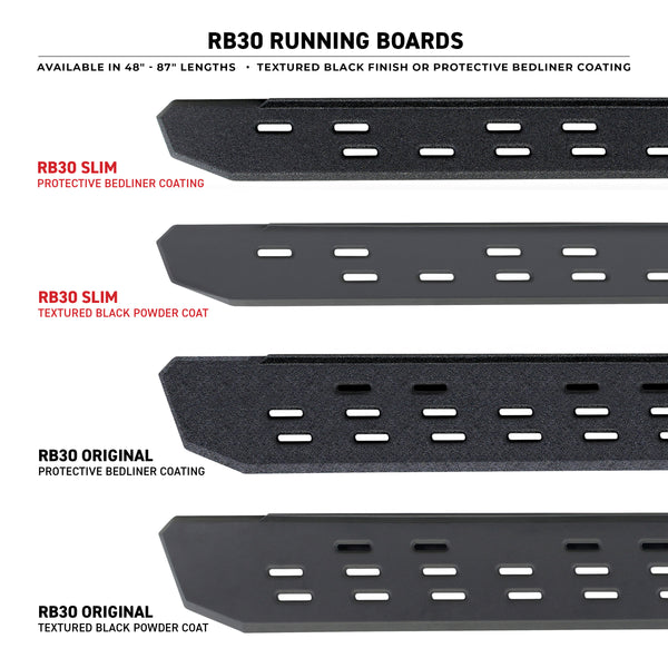 Go Rhino 69650673SPC - RB30 Slim Line Running Boards With Mounting Bracket Kit - Textured Black