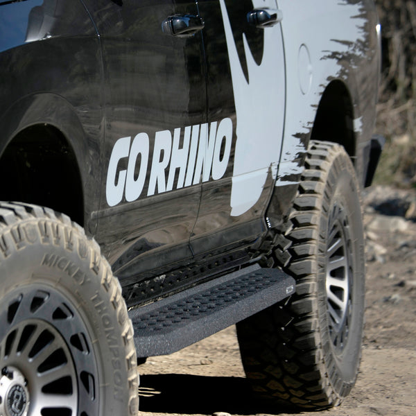 Go Rhino - 69412973T - RB20 Running Boards With Mounting Brackets - Protective Bedliner Coating