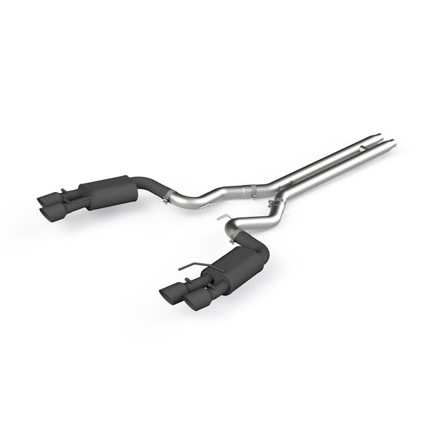 MBRP Exhaust 3in. Cat Back; with Quad 4in. Dual Wall Tips; Street Version; Black Coated