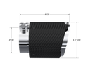 MBRP Exhaust Tip; 4.5in OD Out; 3in ID; 6.13in Length; Dual Wall; Carbon Fiber
