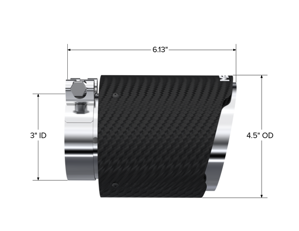 MBRP Exhaust Tip; 4.5in OD Out; 3in ID; 6.13in Length; Dual Wall; Carbon Fiber
