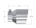MBRP Exhaust Tip; 4.5in OD Out; 3in ID; 6.13in Length; Angle Cut; Single Wall; T304