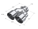 MBRP Exhaust Tip; 4in OD Out; 3in ID; 9.87in Length; Single Wall; Carbon Fiber