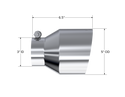 MBRP Exhaust Tip; 5in OD Out; 3in ID; 6.5in Length; Angle Cut; Single Wall; T304