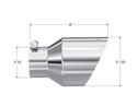 MBRP Exhaust Tip; 5in OD Out; 3in ID; 8in Length; Angle Cut; Dual Wall; T304