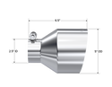 MBRP Exhaust Tip; 5in OD Out; 2.5in ID; 6.5in Length; Angle Cut; Single Wall; T304