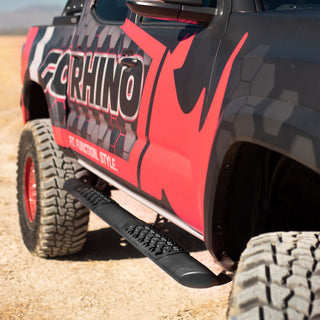 Go Rhino V3429980T - V3 Series Aluminum Side Steps with Mounting Brackets - Textured Black