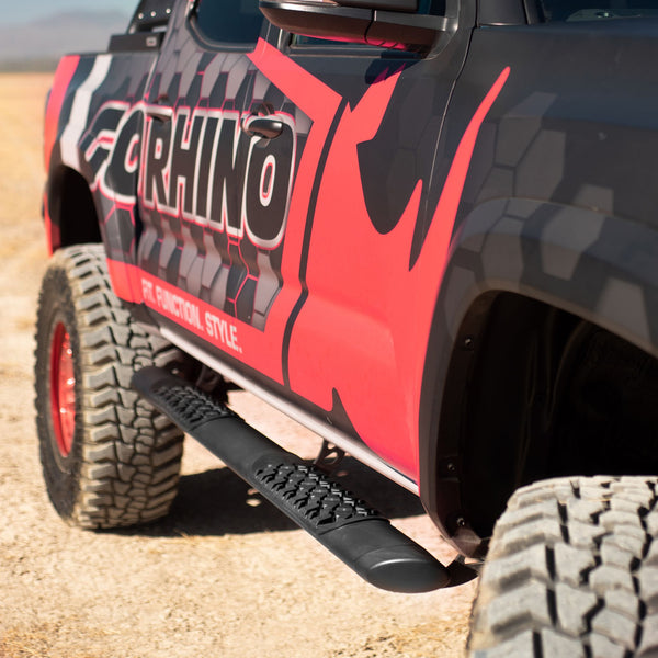 Go Rhino V3441687T - V3 Series Aluminum Side Steps with Mounting Brackets - Textured Black