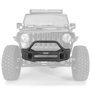 Go Rhino 331101T - Rockline Front Stubby Bumper W/ Overrider - Textured Black