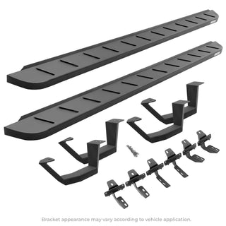 RB10 Running Boards with Brackets, 2 Pairs Drop Steps Kit - Double Cab