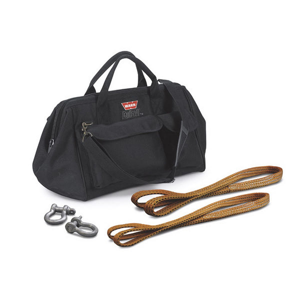 With Two Shackles; Two Load Straps and Gear Bag; Black