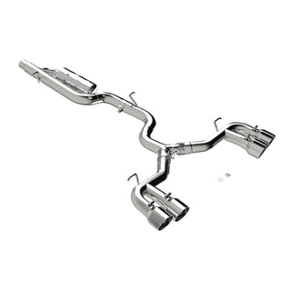MBRP Exhaust 3in. Cat Back; Quad Split Rear; T304; CF Tip