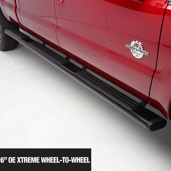 Go Rhino - 660104B - 6in OE Xtreme Wheel-to-Wheel SideSteps - 104in Long - Black Powder Coat -Bars Only